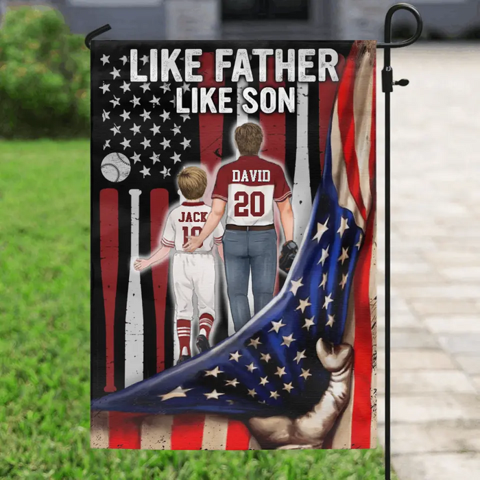 Custom Personalized Dad Flag - Gift Idea for Father's Day/Independence Day - Like Father Like Son