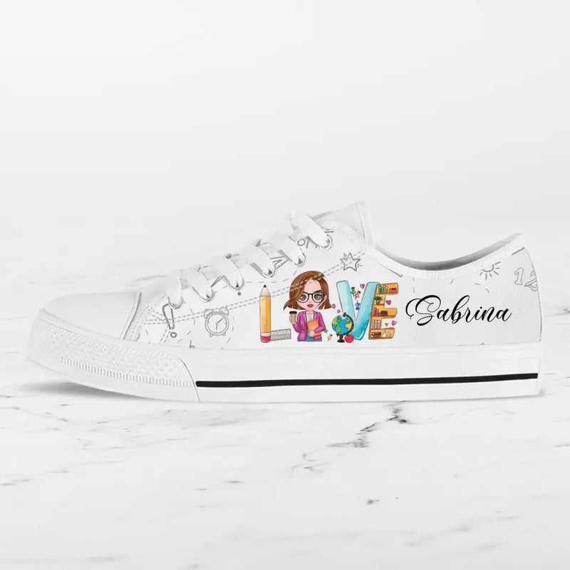 Personalized Teacher Sneakers - Gift Idea For Teacher - Love