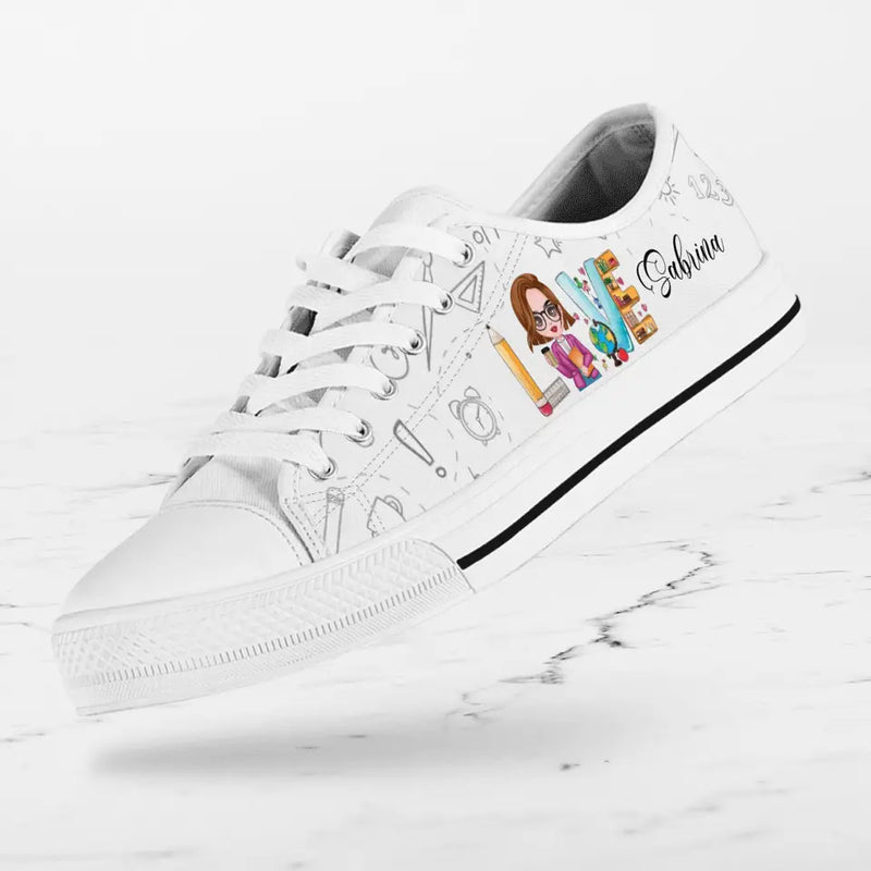 Personalized Teacher Sneakers - Gift Idea For Teacher - Love