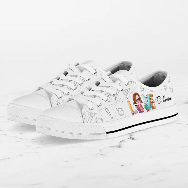 Personalized Teacher Sneakers - Gift Idea For Teacher - Love