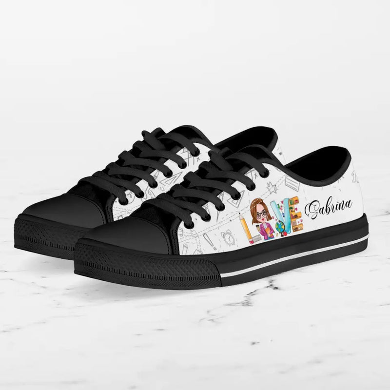 Personalized Teacher Sneakers - Gift Idea For Teacher - Love