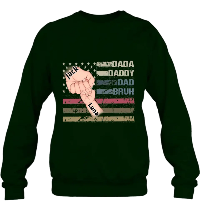 Personalized Bruh Dad Shirt/Hoodie - Father's Day Gift Idea for Dad - Up to 6 Kids - Dada Daddy Dad Bruh