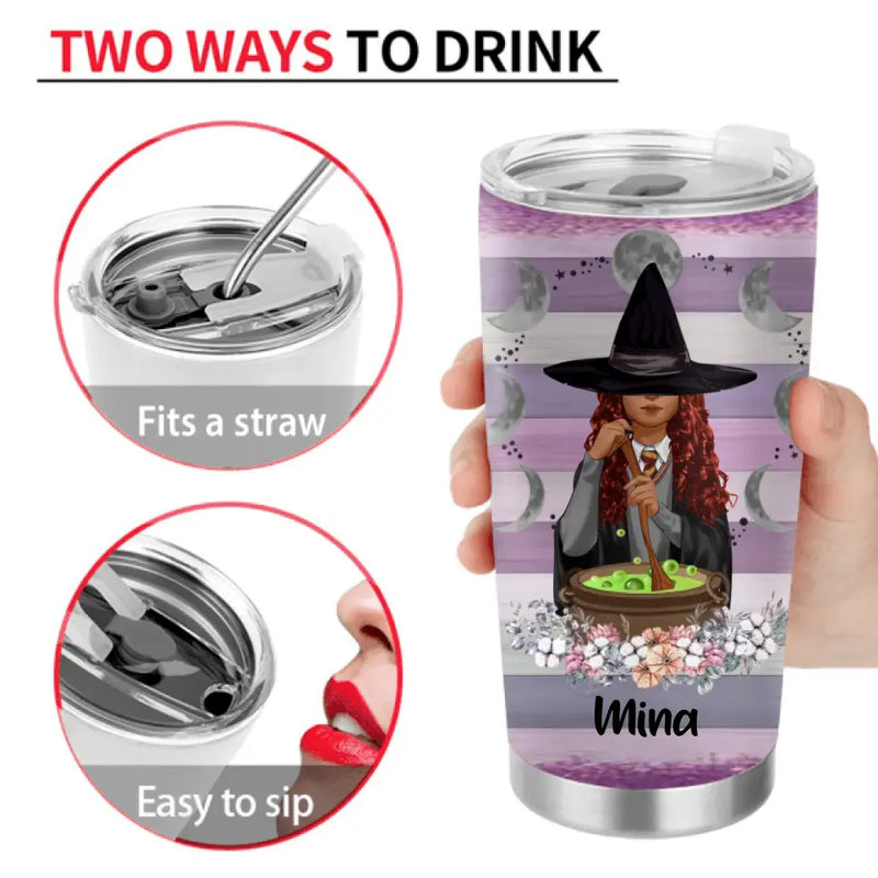 Personalized Witch Tumbler - Gift Idea For Halloween/Friends - Don't Make Me Get My Flying Monkeys