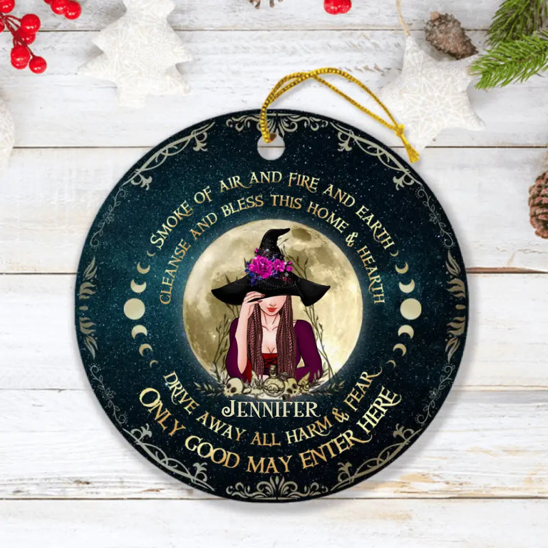 Personalized Witch Circle Ornament - Gift Idea For Halloween/Christmas - Only Good May Enter Here