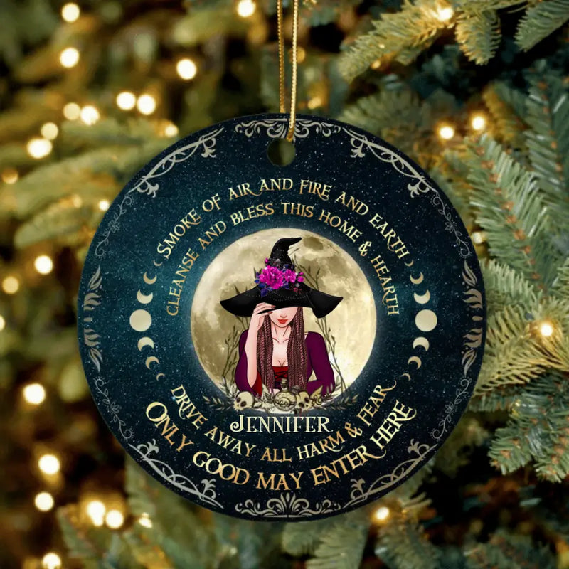 Personalized Witch Circle Ornament - Gift Idea For Halloween/Christmas - Only Good May Enter Here