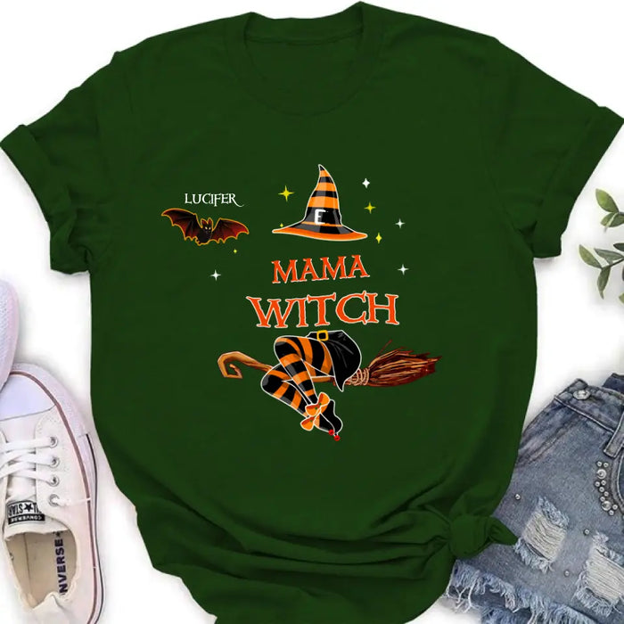 Personalized Halloween Bat T-shirt/Hoodie/Sweatshirt/Long Sleeve - Up to 6 Bats - Best Gift For Halloween Day, Mother/Grandmother - Mama Witch - 80H9EN