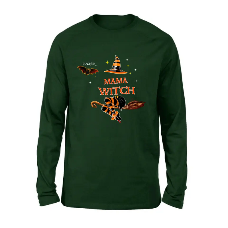 Personalized Halloween Bat T-shirt/Hoodie/Sweatshirt/Long Sleeve - Up to 6 Bats - Best Gift For Halloween Day, Mother/Grandmother - Mama Witch - 80H9EN