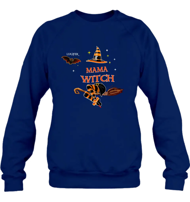 Personalized Halloween Bat T-shirt/Hoodie/Sweatshirt/Long Sleeve - Up to 6 Bats - Best Gift For Halloween Day, Mother/Grandmother - Mama Witch - 80H9EN