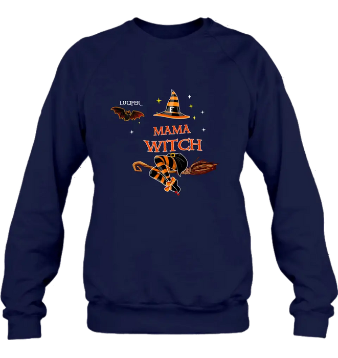 Personalized Halloween Bat T-shirt/Hoodie/Sweatshirt/Long Sleeve - Up to 6 Bats - Best Gift For Halloween Day, Mother/Grandmother - Mama Witch - 80H9EN