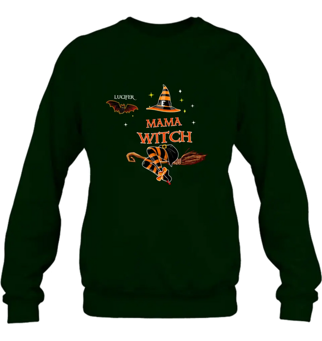 Personalized Halloween Bat T-shirt/Hoodie/Sweatshirt/Long Sleeve - Up to 6 Bats - Best Gift For Halloween Day, Mother/Grandmother - Mama Witch - 80H9EN