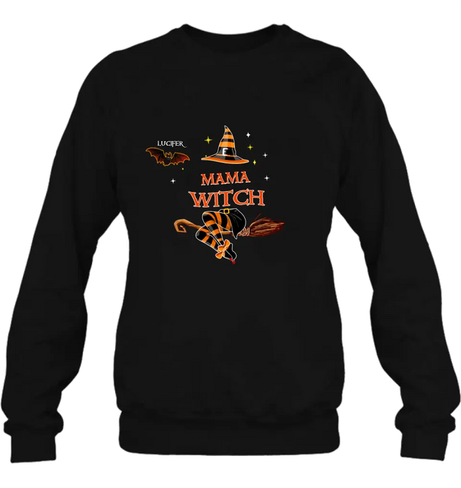 Personalized Halloween Bat T-shirt/Hoodie/Sweatshirt/Long Sleeve - Up to 6 Bats - Best Gift For Halloween Day, Mother/Grandmother - Mama Witch - 80H9EN