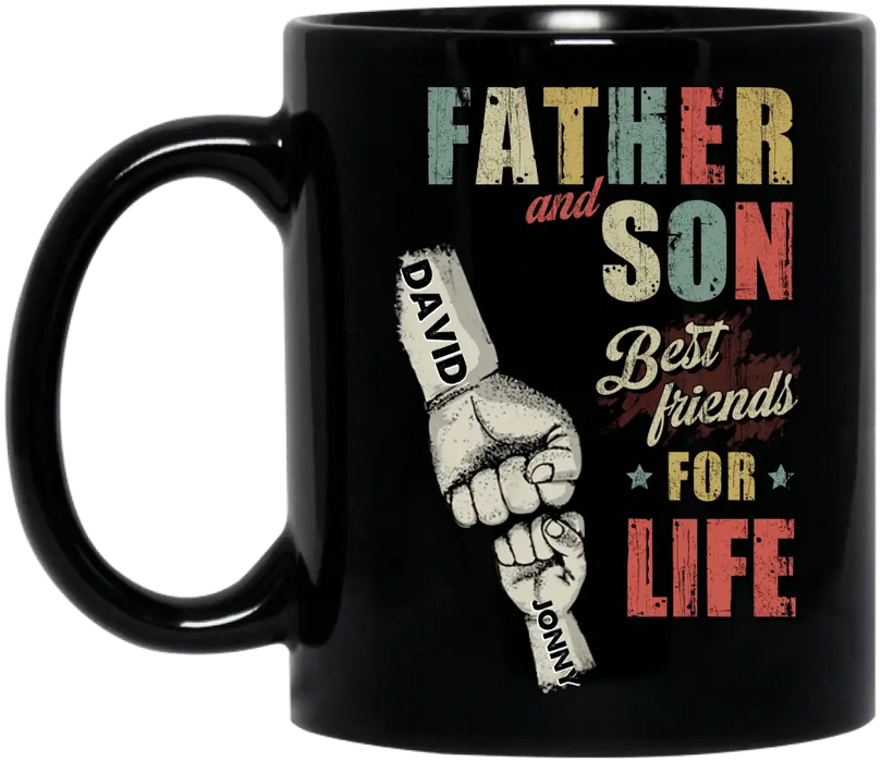 Custom Personalized Father Coffee Mug - Upto 5 Children - Father's Day Gift Idea from Sons/Daughters - Father And Son/Daughter Best Friends For Life