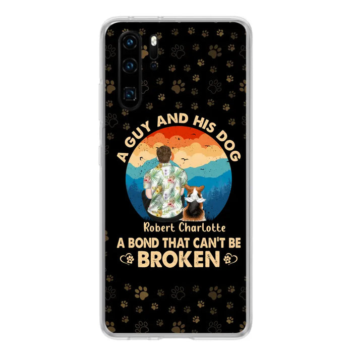 Custom Personalized Dog Dad Phone Case - Father's Day Gift Idea for Dad/Dog Lovers - Upto 4 Dogs - A Guy And His Dog A Bond That Can't Be Broken - Cases For Oppo/Xiaomi/Huawei