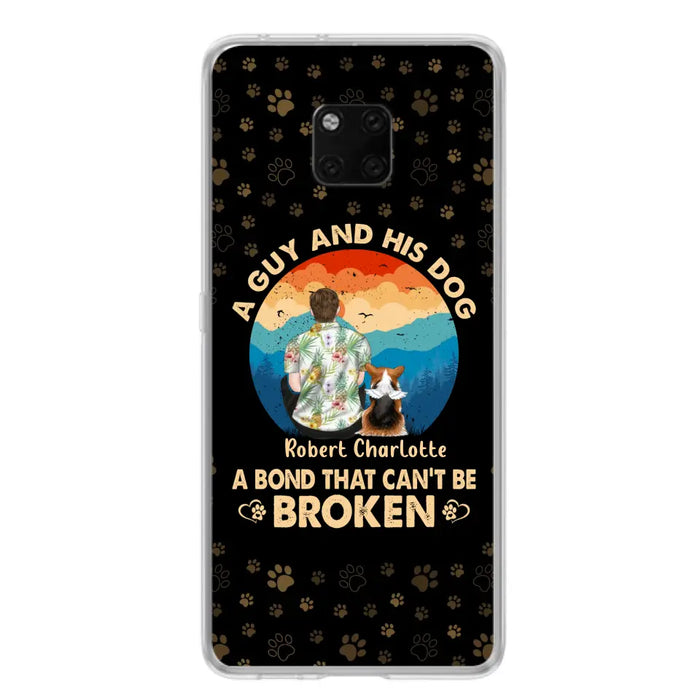 Custom Personalized Dog Dad Phone Case - Father's Day Gift Idea for Dad/Dog Lovers - Upto 4 Dogs - A Guy And His Dog A Bond That Can't Be Broken - Cases For Oppo/Xiaomi/Huawei