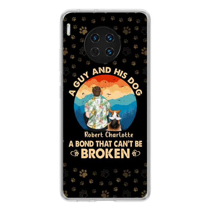 Custom Personalized Dog Dad Phone Case - Father's Day Gift Idea for Dad/Dog Lovers - Upto 4 Dogs - A Guy And His Dog A Bond That Can't Be Broken - Cases For Oppo/Xiaomi/Huawei