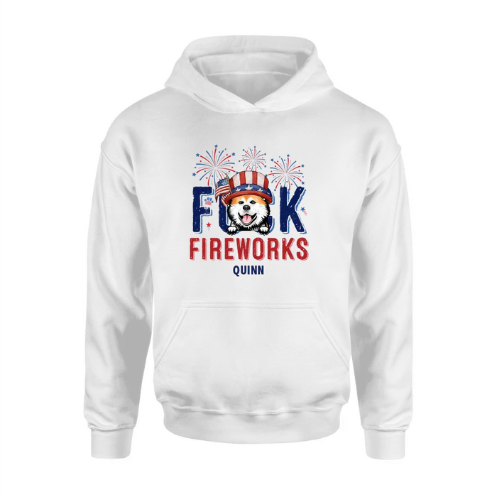 Custom Personalized Fireworks Dog Shirt/Hoodie - Independence Day Gift Idea for Dog/Cat Lovers