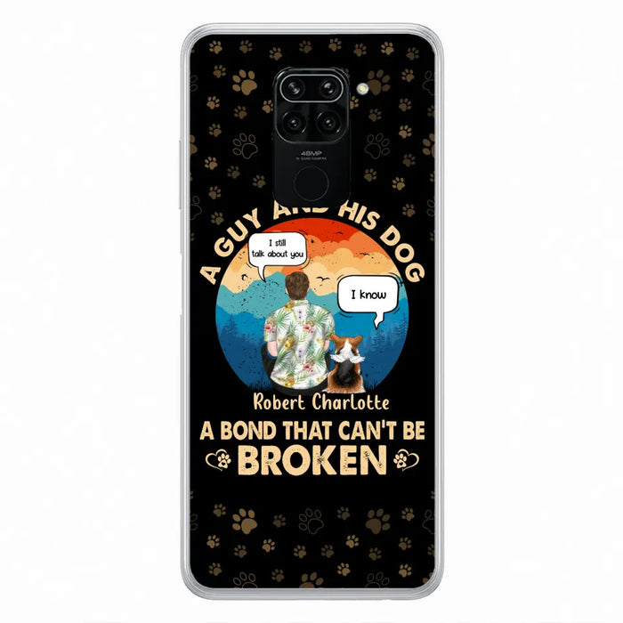 Custom Personalized Dog Dad Phone Case - Gift Idea for Dad/Dog Lovers - Upto 4 Dogs - A Guy And His Dog A Bond That Can't Be Broken - Cases For Oppo/Huawei/Xiaomi