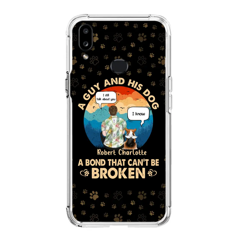 Personalized Dog Dad Phone Case - Gift Idea For Father's Day/Dog Lovers - Up to 4 Dogs - A Guy And His Dog A Bond That Can't Be Broken - Cases For iPhone/Samsung