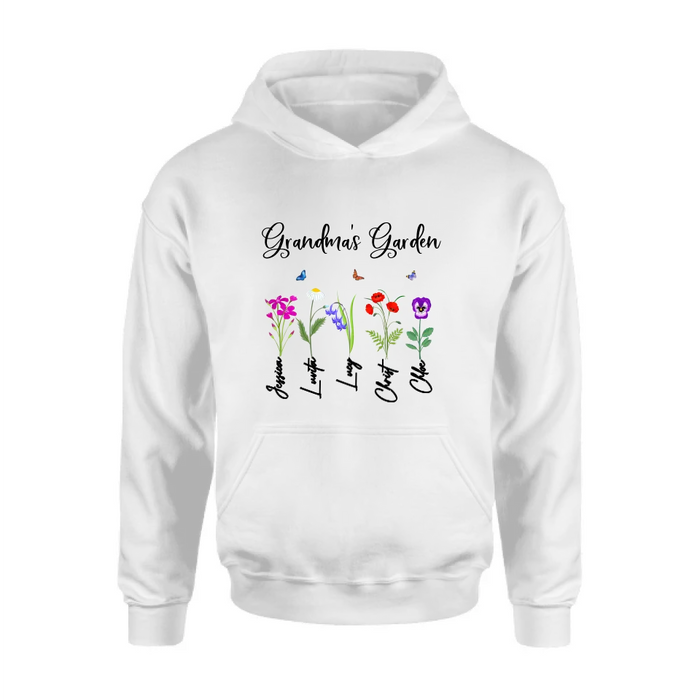 Personalized Grandma's Garden Shirt/Long sleeve/Sweatshirt/Hoodie - Gift Idea For Grandma/Mother's Day - Up to 5 Flowers - Grandma's Garden