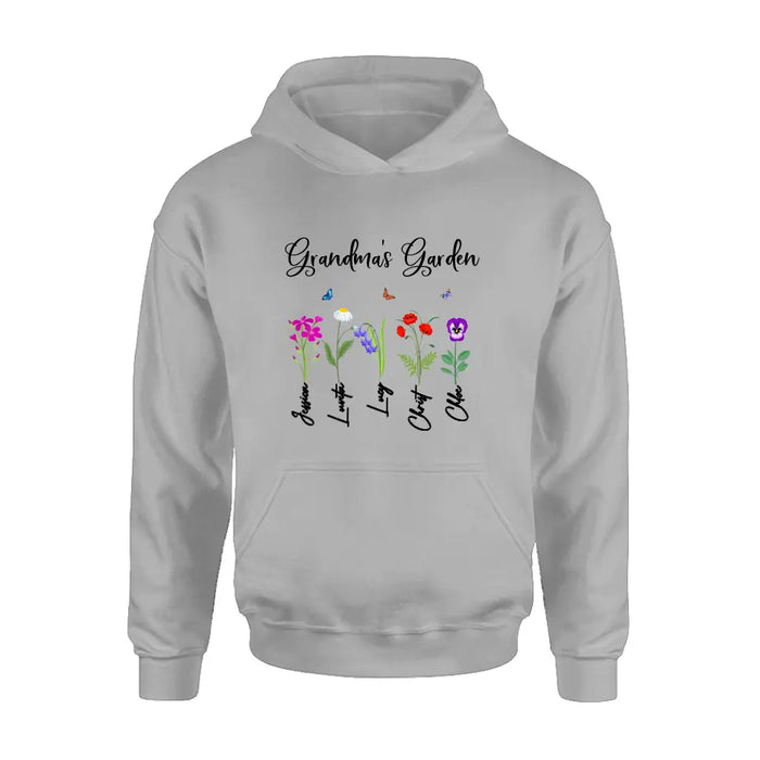 Personalized Grandma's Garden Shirt/Long sleeve/Sweatshirt/Hoodie - Gift Idea For Grandma/Mother's Day - Up to 5 Flowers - Grandma's Garden