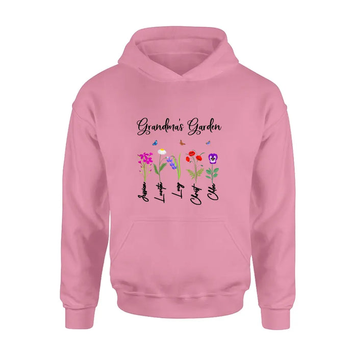 Personalized Grandma's Garden Shirt/Long sleeve/Sweatshirt/Hoodie - Gift Idea For Grandma/Mother's Day - Up to 5 Flowers - Grandma's Garden