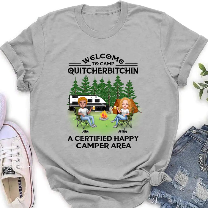 Custom Personalized Camping Shirt/Hoodie - Upto 7 People - Gift Idea for Camping Lovers - Welcome To Camp Quitcherbitchin