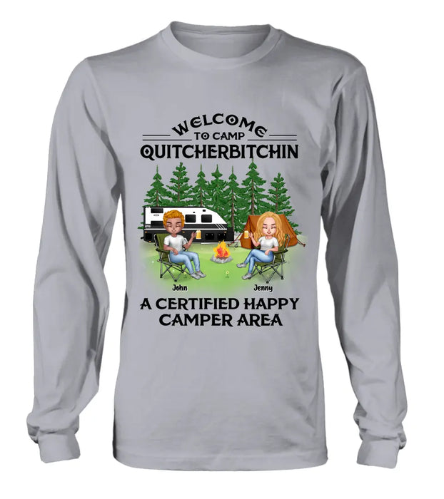 Custom Personalized Camping Shirt/Hoodie - Upto 7 People - Gift Idea for Camping Lovers - Welcome To Camp Quitcherbitchin