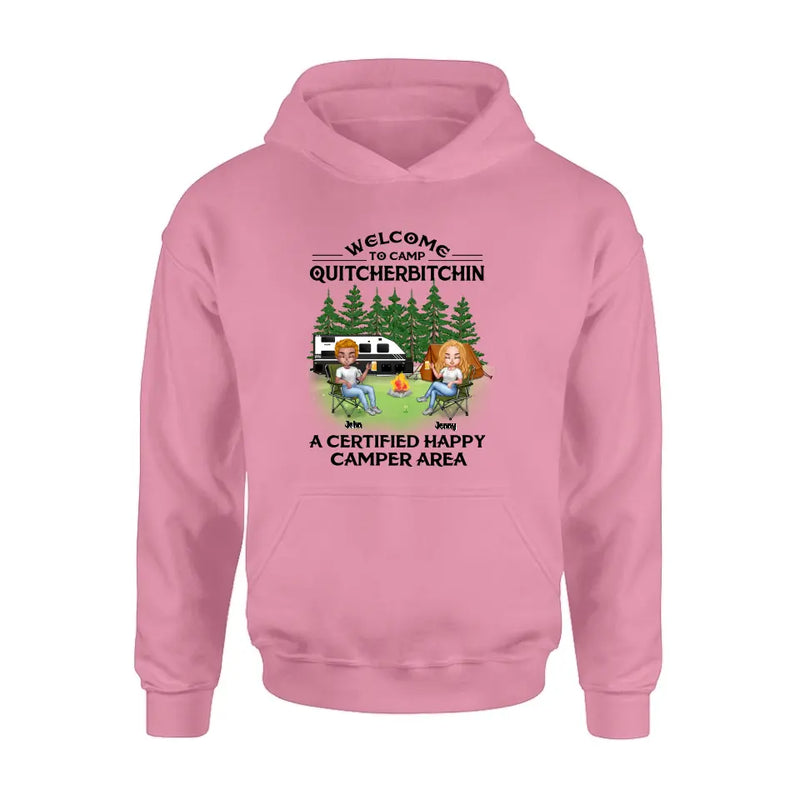 Personalized Camping Shirt/Hoodie - Up to 7 People - Gift Idea for Camping Lovers - Welcome To Camp Quitcherbitchin