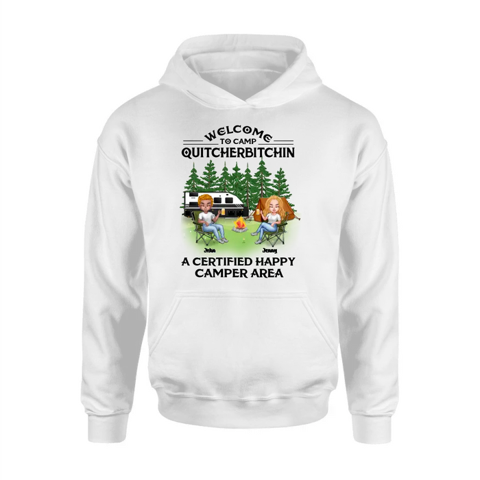 Custom Personalized Camping Shirt/Hoodie - Upto 7 People - Gift Idea for Camping Lovers - Welcome To Camp Quitcherbitchin