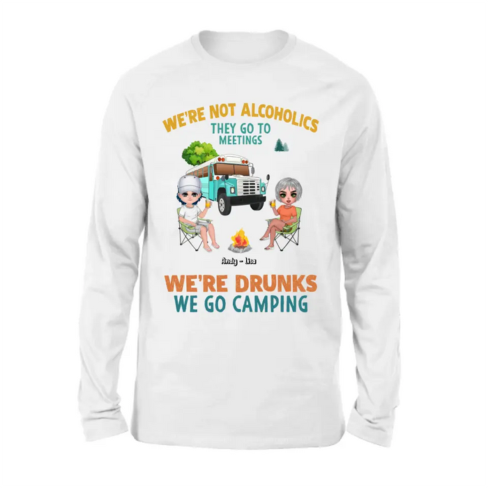 Custom Personalized Camping Shirt/Hoodie - Upto 6 People - Gifts Idea for Friends/Camping Lovers - We're Not Alcoholics