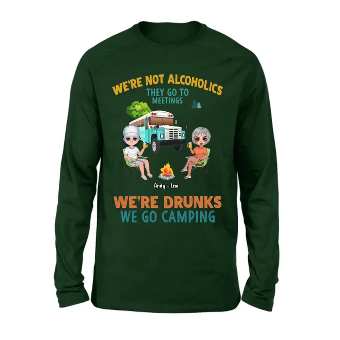 Custom Personalized Camping Shirt/Hoodie - Upto 6 People - Gifts Idea for Friends/Camping Lovers - We're Not Alcoholics