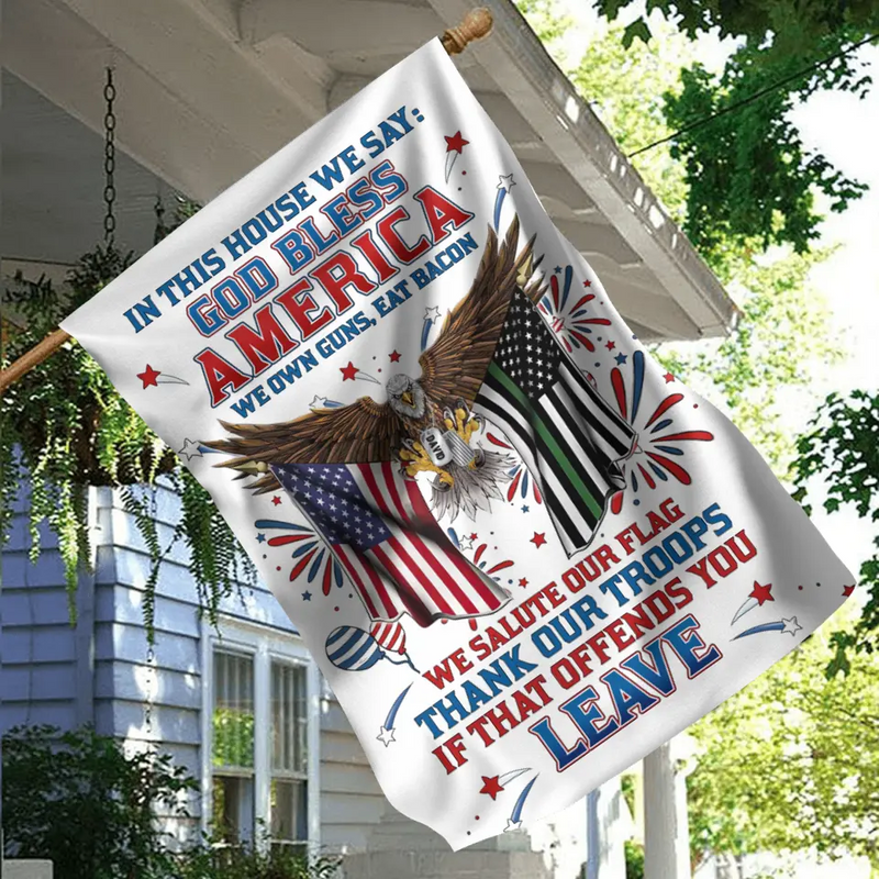 Personalized  Independence Day Flag - Gift Idea For Independence Day/Veteran - In This House We Say God Bless America