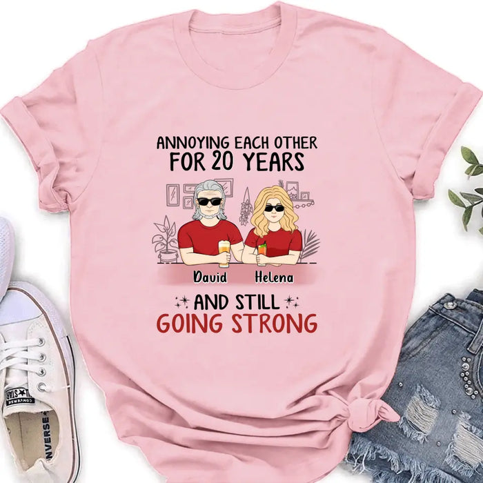 Custom Personalized Couple Shirt/Hoodie - Best Gift Idea For Couple/Husband/Father's Day - Annoying Each Other For 20 Years And Still Going Strong