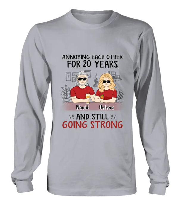 Custom Personalized Couple Shirt/Hoodie - Best Gift Idea For Couple/Husband/Father's Day - Annoying Each Other For 20 Years And Still Going Strong