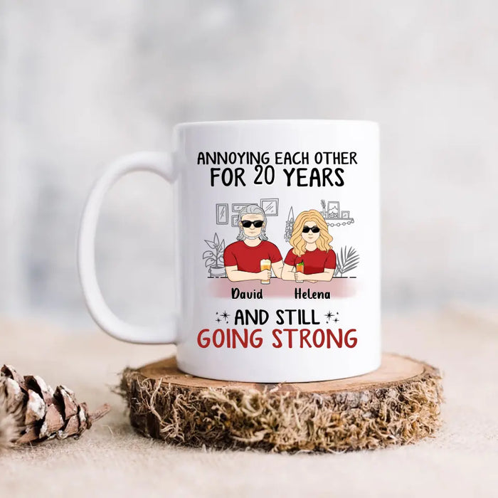 Custom Personalized Couple Coffee Mug - Best Gift Idea For Couple/Husband/Father's Day - Annoying Each Other For 20 Years And Still Going Strong