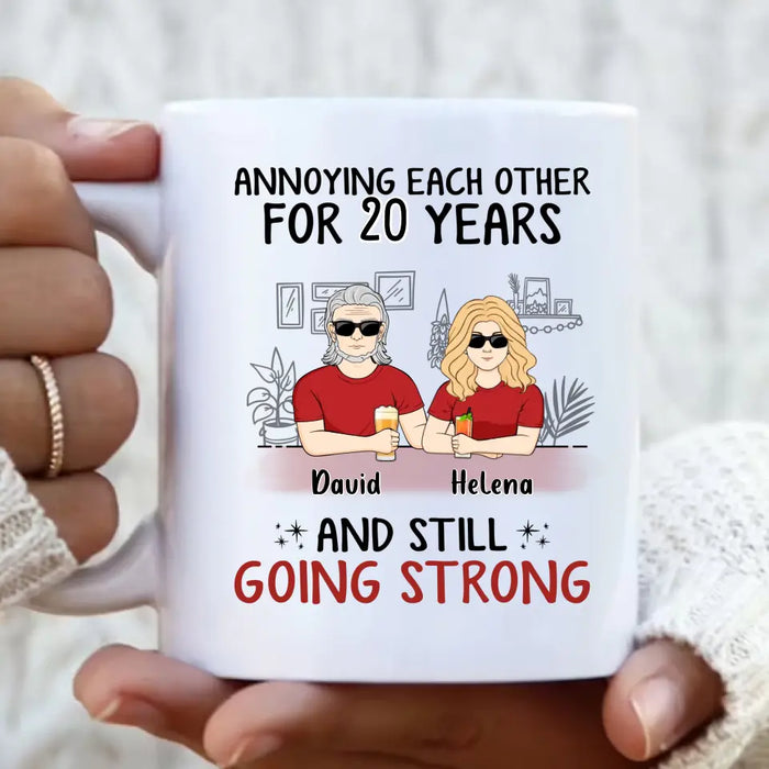 Custom Personalized Couple Coffee Mug - Best Gift Idea For Couple/Husband/Father's Day - Annoying Each Other For 20 Years And Still Going Strong