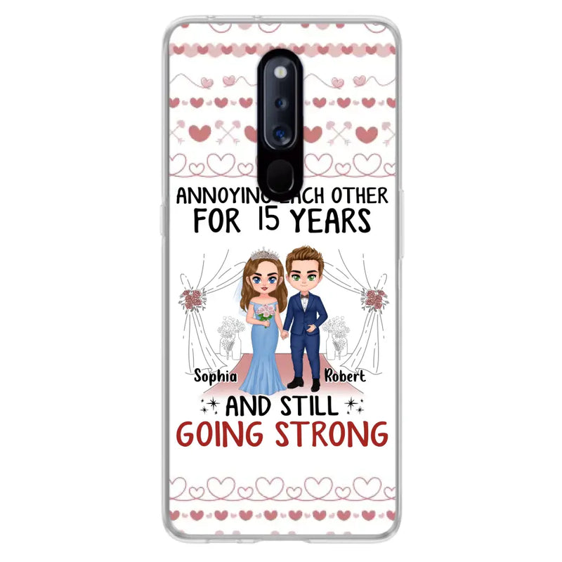 Personalized Chibi Couple Phone Case - Best Gift Idea For Couple/Husband/Father's Day - Annoying Each Other For 15 Years And Still Going Strong - Case For Oppo/Xiaomi/Huawei