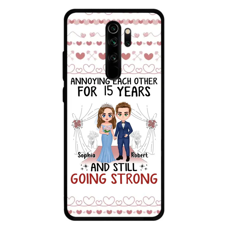 Personalized Chibi Couple Phone Case - Best Gift Idea For Couple/Husband/Father's Day - Annoying Each Other For 15 Years And Still Going Strong - Case For Oppo/Xiaomi/Huawei