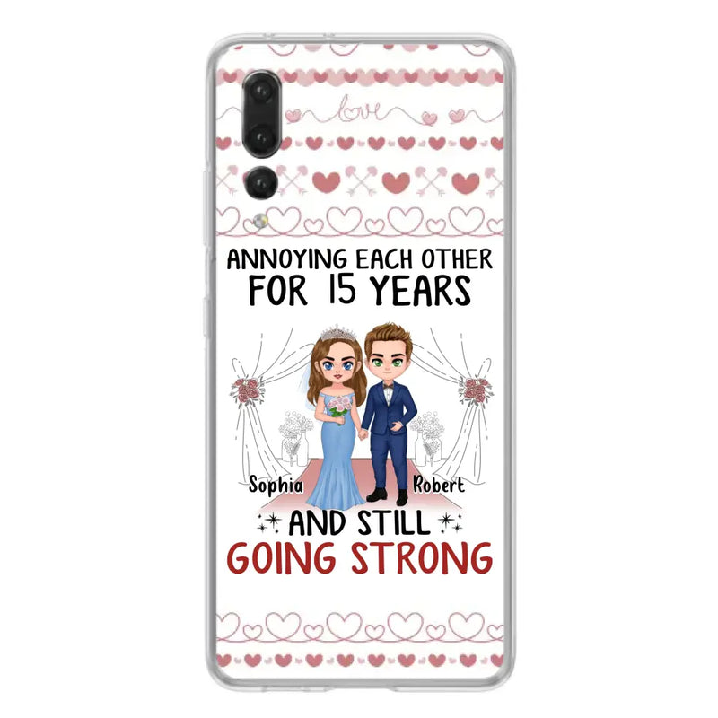 Personalized Chibi Couple Phone Case - Best Gift Idea For Couple/Husband/Father's Day - Annoying Each Other For 15 Years And Still Going Strong - Case For Oppo/Xiaomi/Huawei