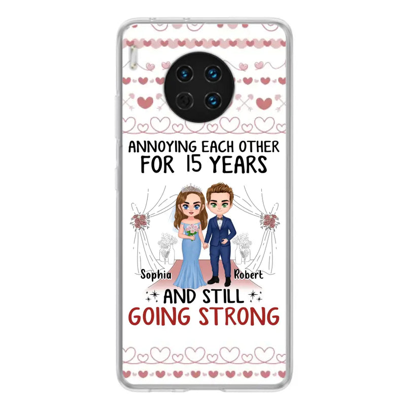 Personalized Chibi Couple Phone Case - Best Gift Idea For Couple/Husband/Father's Day - Annoying Each Other For 15 Years And Still Going Strong - Case For Oppo/Xiaomi/Huawei