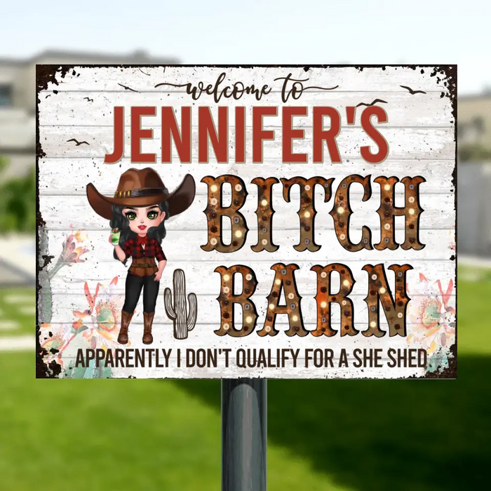 Personalized Barn Metal Sign - Gift Idea For Horse Lover/ Friends - Bitch Barn Where The Drinks Are Cold and The Gossip Is Hot