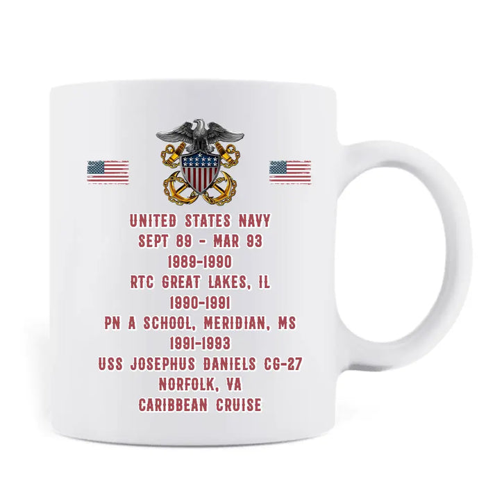 Custom Personalized Veteran Coffee Mug - Gift Idea For Veteran/  Independence Day - Freedom Your Born To Be Free