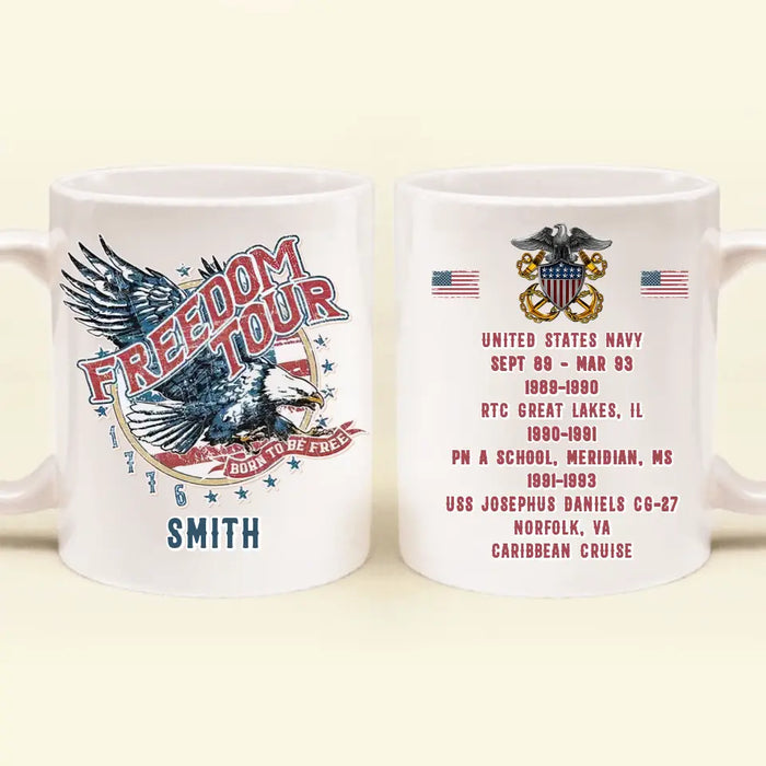 Custom Personalized Veteran Coffee Mug - Gift Idea For Veteran/  Independence Day - Freedom Your Born To Be Free
