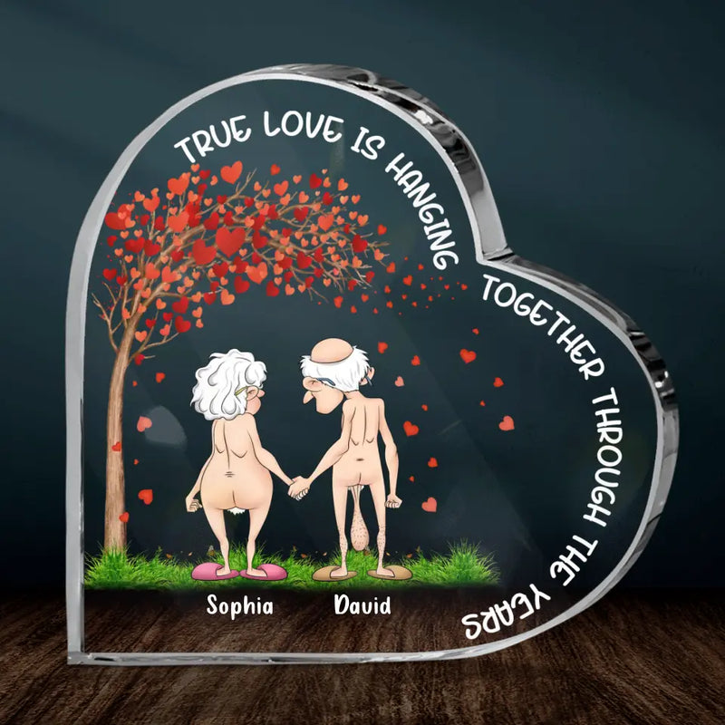 Personalized Acrylic Plaque - True Love Is Hanging Together Through The Years - Anniversary Gift Idea To Husband & Wife