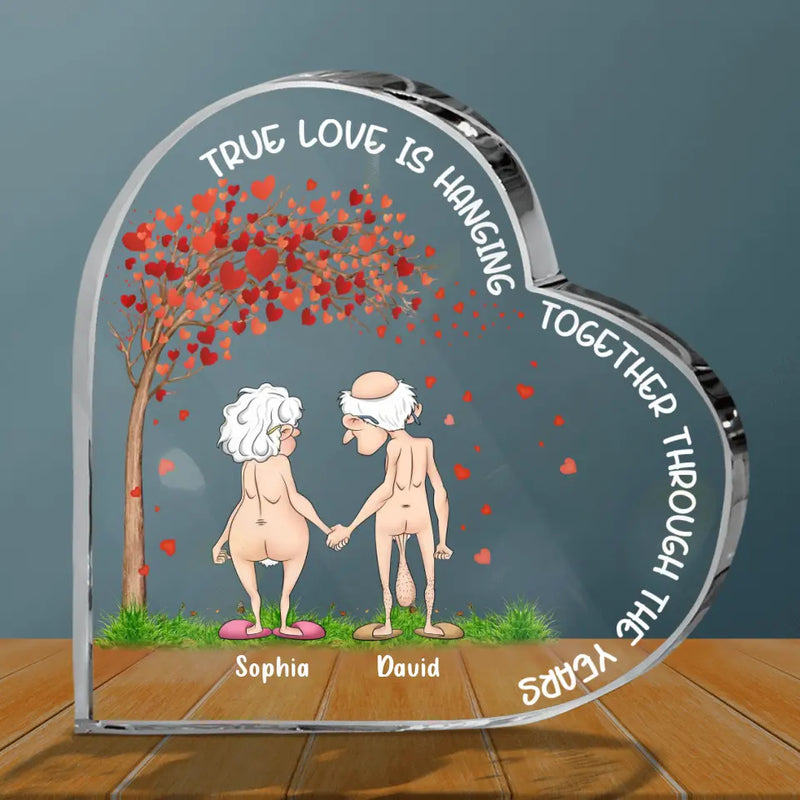 Personalized Acrylic Plaque - True Love Is Hanging Together Through The Years - Anniversary Gift Idea To Husband & Wife