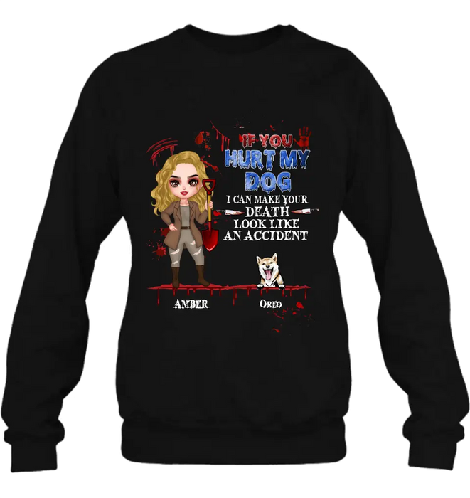 Custom Personalized Halloween Shirt/Hoodie - Upto 5 Pets - Halloween Gift Idea for Dog/Cat Lovers - If You Hurt My Dog/Cat I Can Make Your Death Look Like An Accident