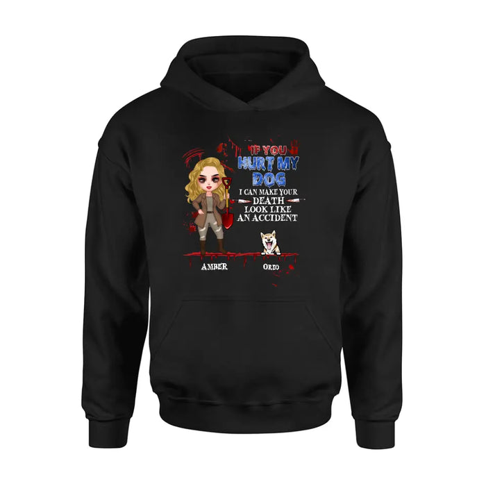 Custom Personalized Halloween Shirt/Hoodie - Upto 5 Pets - Halloween Gift Idea for Dog/Cat Lovers - If You Hurt My Dog/Cat I Can Make Your Death Look Like An Accident
