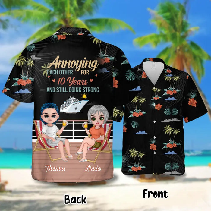 Personalized Traveling Couple Hawaiian Shirt - Gift Idea For Couple - Annoying Each Other And Still Going Strong