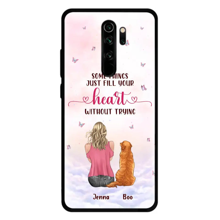 Custom Personalized Dog Mom Phone Case - Upto 5 Dogs - Gift Idea For Dog Lovers - Some Things Just Fill Your Heart Without Trying - Case for iPhone/Samsung - Case for Xiaomi/Huawei/Oppo