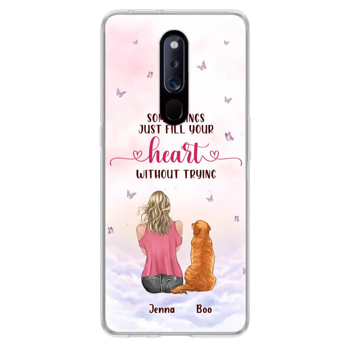 Custom Personalized Dog Mom Phone Case - Upto 5 Dogs - Gift Idea For Dog Lovers - Some Things Just Fill Your Heart Without Trying - Case for iPhone/Samsung - Case for Xiaomi/Huawei/Oppo